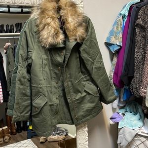 Boden winter jacket with fur detail. Never worn.